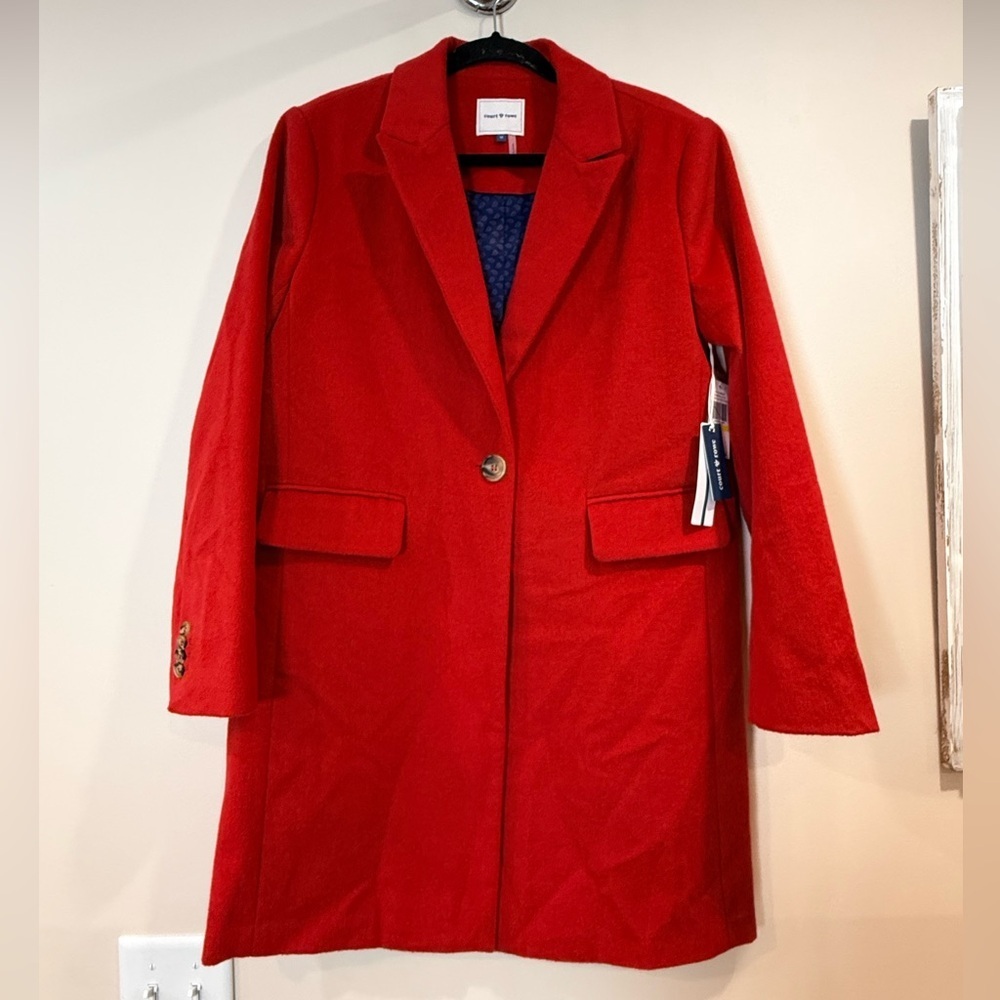 🔥NWT Court & Rowe Women's Red Single-Button Coat Size M 🔥